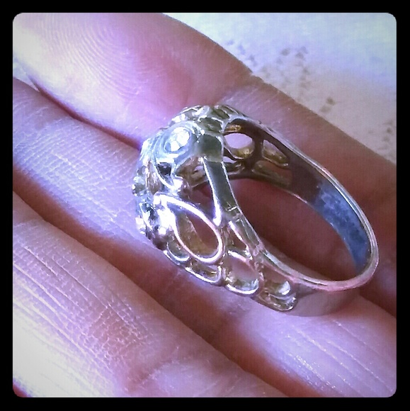 Jewelry | Vintage Scroll Work Crystal Dome Ring | Poshmark